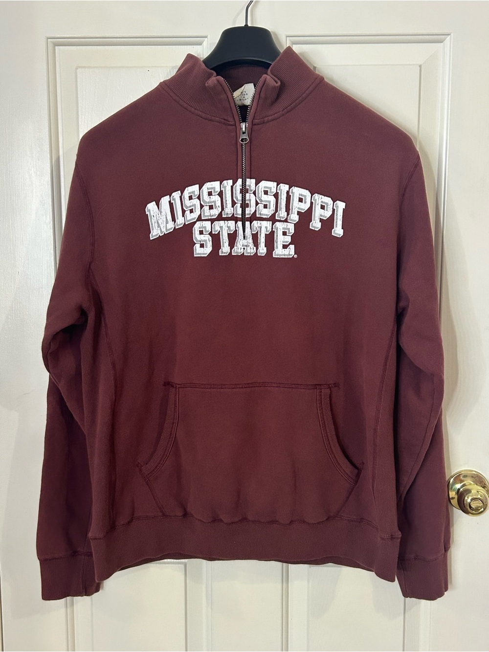 VTG Blue 84 Mississippi State Bulldogs 1/4 Zip Sweatshirt Mens Large Maroon NCAA